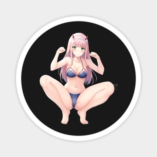 Zero Two From Darling In The Franxx, Swimsuit, Paw Pose, Ecchi Magnet